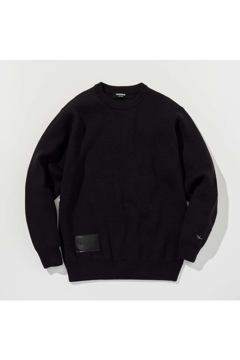 BIG PATCH BIG PIS NAME CREW NECK KNIT / ビッグパッチ ピスネーム クルーネックニット (ブラック) (9月上旬入荷予定)