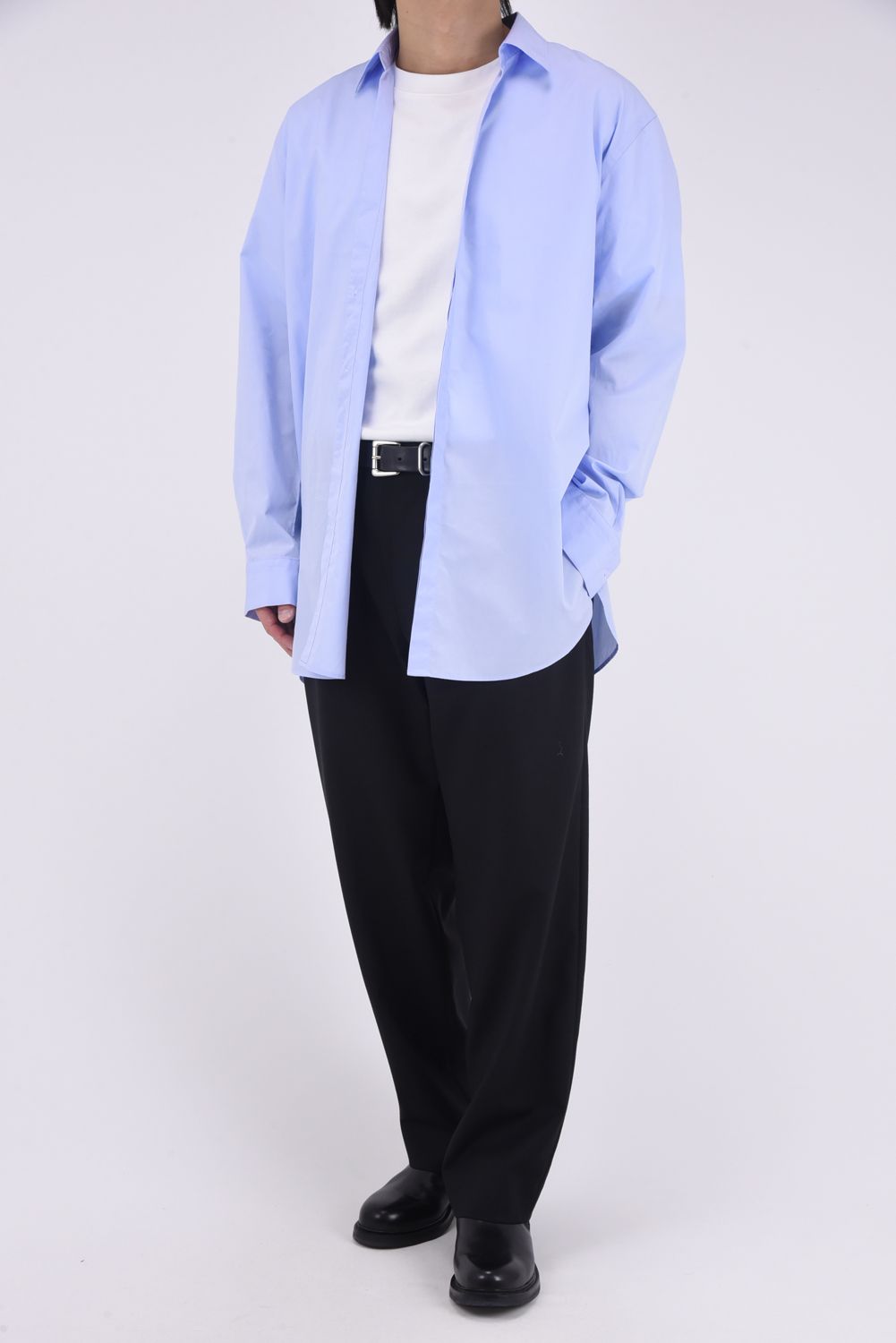 100/2 COTTON BROAD / コットンブロード スキッパーシャツ (サックス)