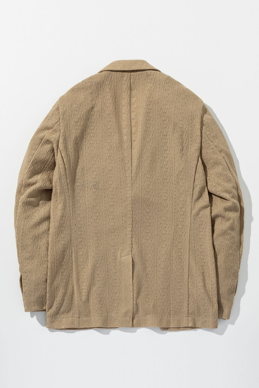 【26SS】 LINEN TOUCH JACQUARD JACKET / リネンタッチ テーラードシングルジャケット (ベージュ) (2月中旬入荷予定)