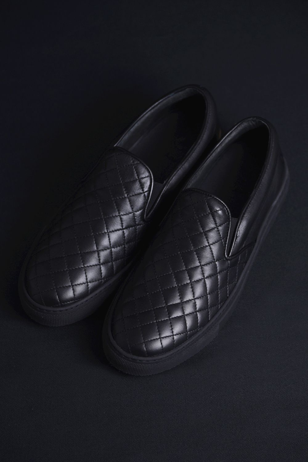パドカレレザースリッポン黒 PARASHOE 本革 スリッポン レザースニーカー カジュアルシューズ
