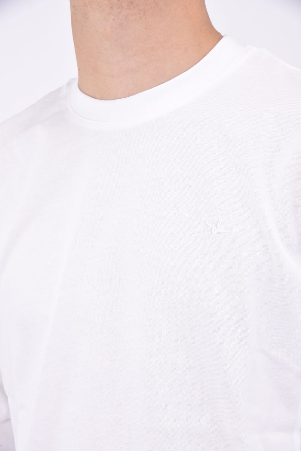 CIRCLE LOGO RHINESTONE LONG SLEEVE T-SHIRT / サークルロゴ ラインストーン ロングスリーブ Tシャツ ホワイト