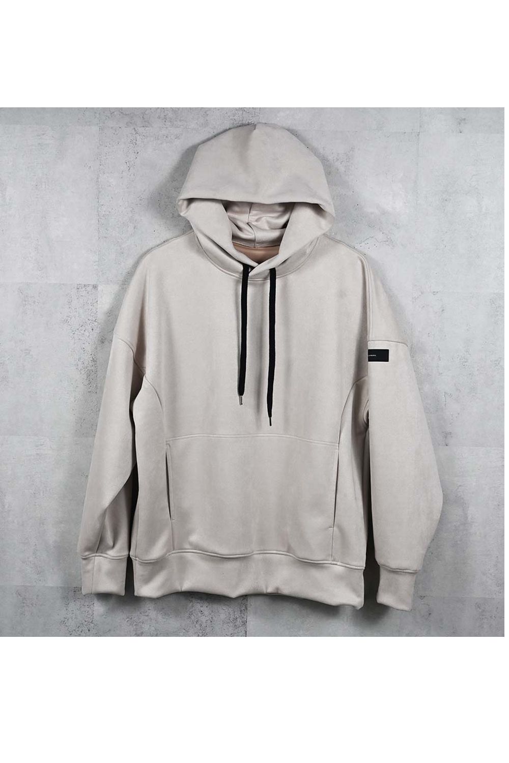 SUEDE LOOSE HOODIE / スウェード ルーズ パーカー (グレージュ) (1月上旬入荷予定) ※オーダー締切：9月1日(月)18:00