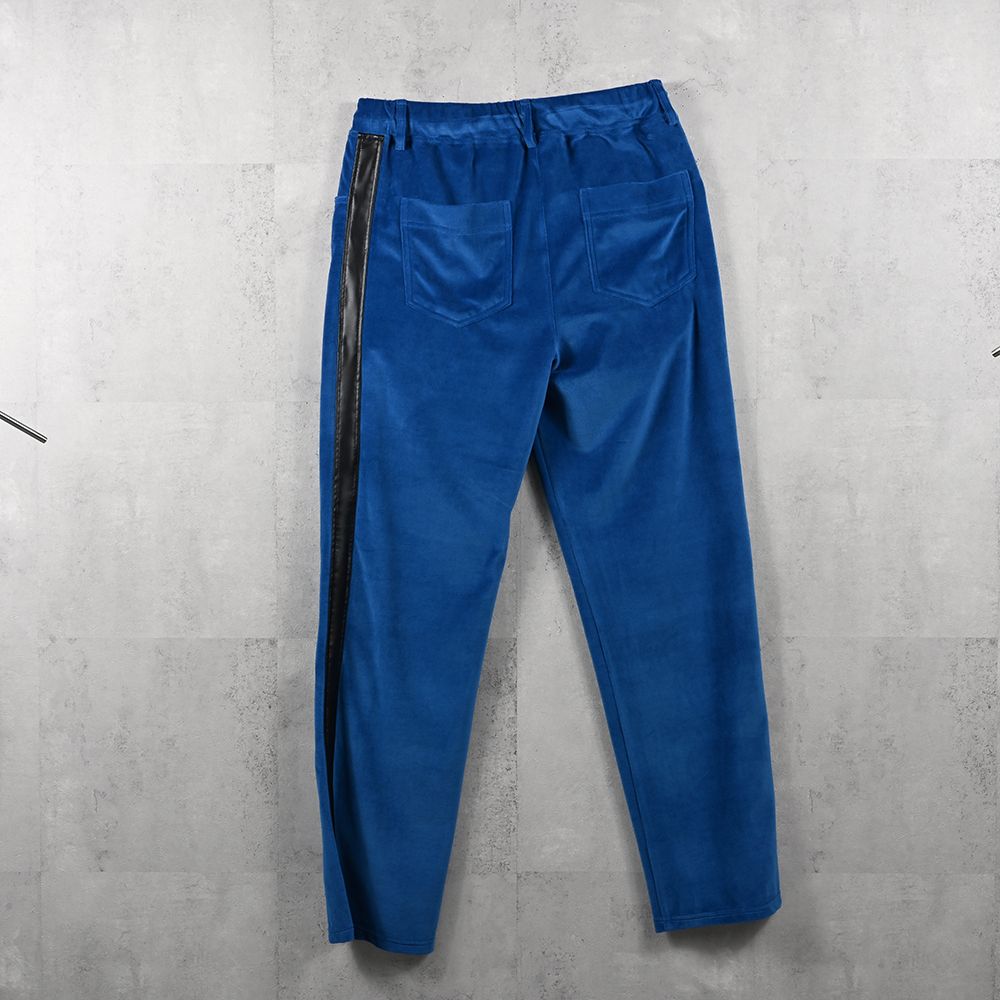 VELOUR SEMIWIDE TUCK PT / ベロア トラックパンツ (ネイビー) (9月中旬入荷予定) ※オーダー締切:5月23日(土)17時