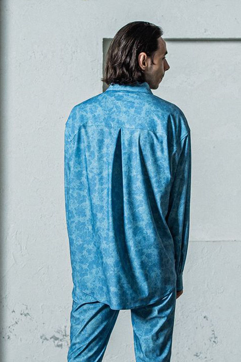 NYLON JACK SHIRTS / 高機能ナイロンマイクロファイバー ジャックシャツ フラワーブルー