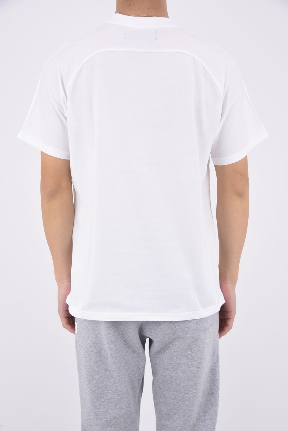 RHINESTONE T-SHIRT / グラデーション ラインストーンロゴ クルーネックTシャツ ホワイト