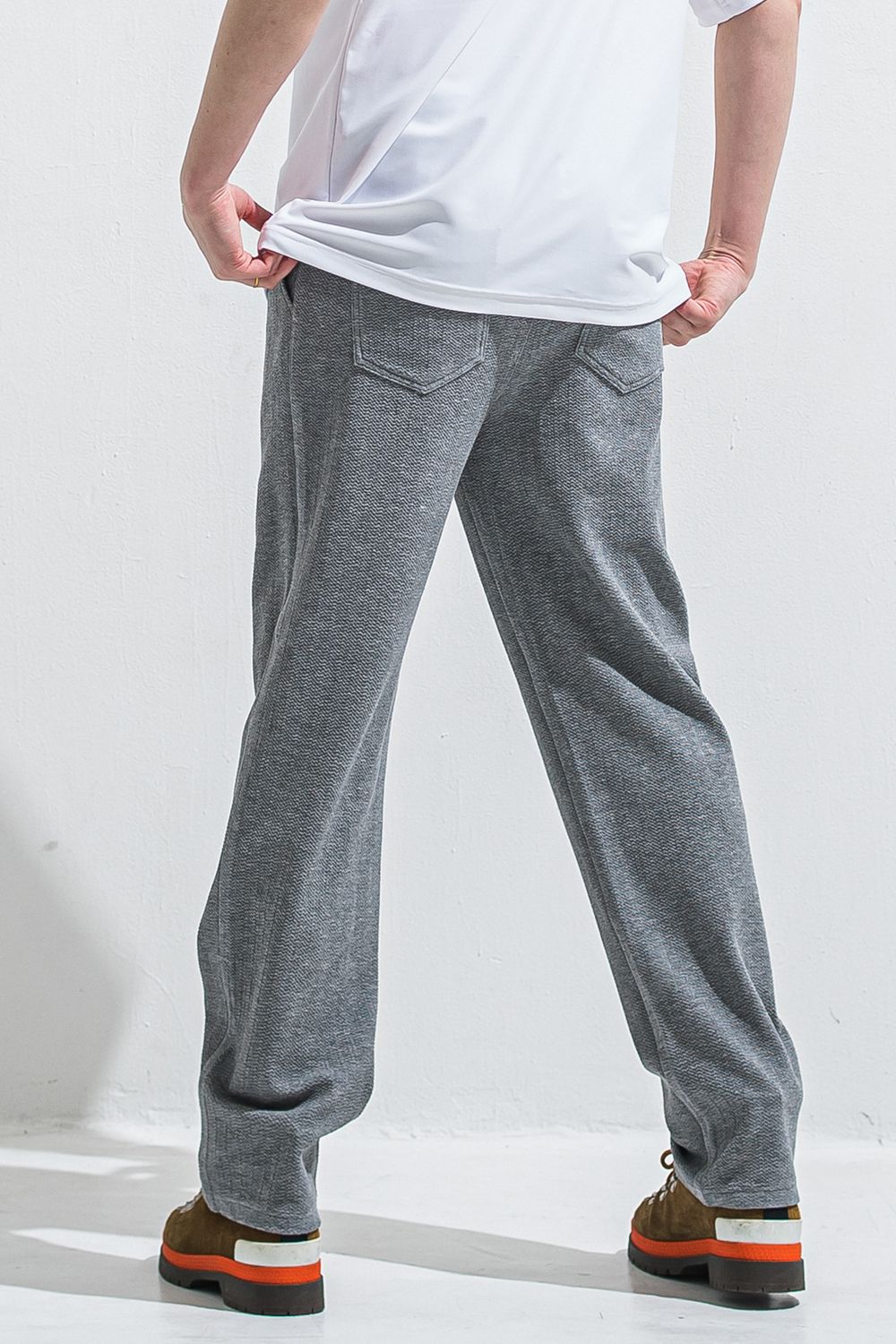 SEMI WIDE TUCK PANTS / ブリスターニット セミワイド ワンタックイージーパンツ (グレー) (4月中旬入荷予定) ※オーダー締切:2月15日(日)18時