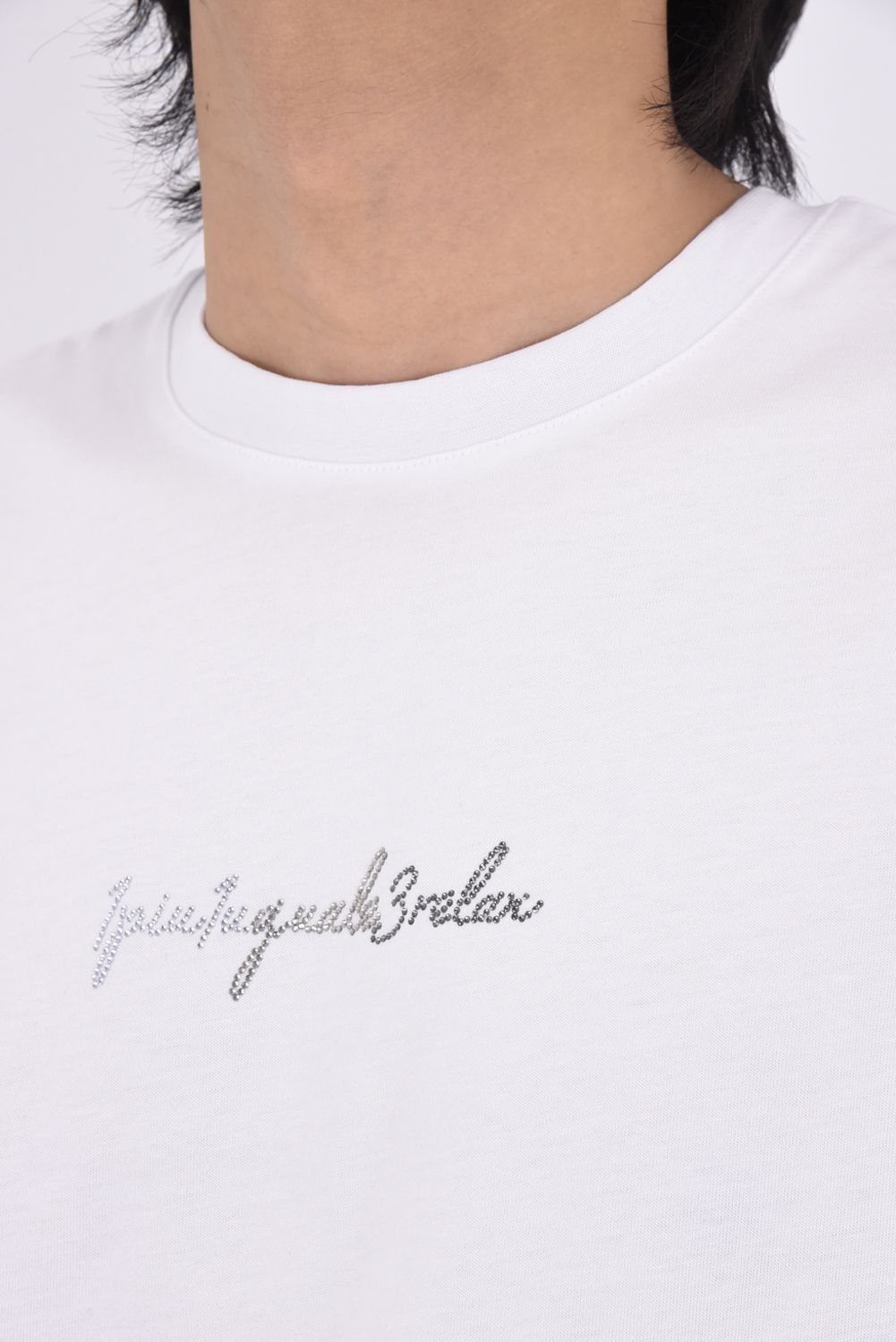 【26SS】 GRADIENT RHINESTONE T-SHIRT / グラデーション ラインストーンロゴ Tシャツ (ホワイト)