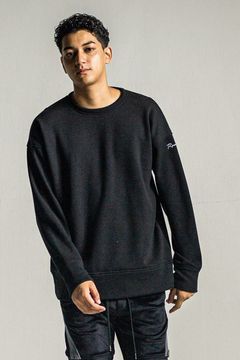 THERMAL LOOSE TRAINER / 【定番商品】 裏特殊起毛 ハニカムサーマル ルーズトレーナー ブラック