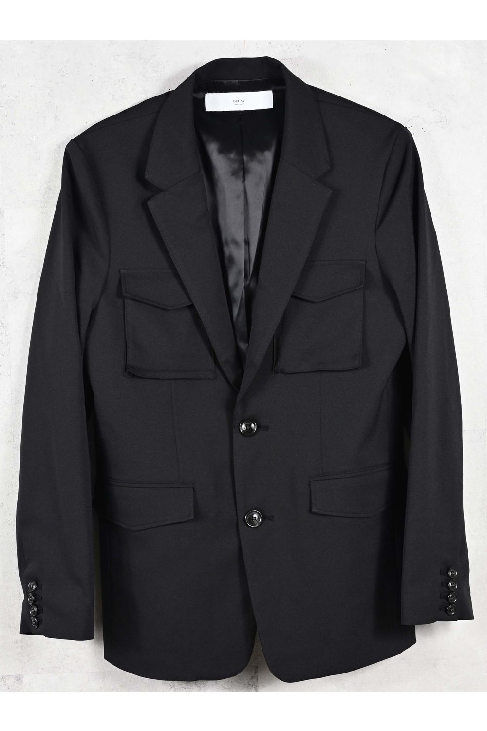 PS-65 JACKET / ミリタリーテイスト 2Bテーラードジャケット (ブラック) (2月中旬入荷予定) ※オーダー締切12/13(土)17:00