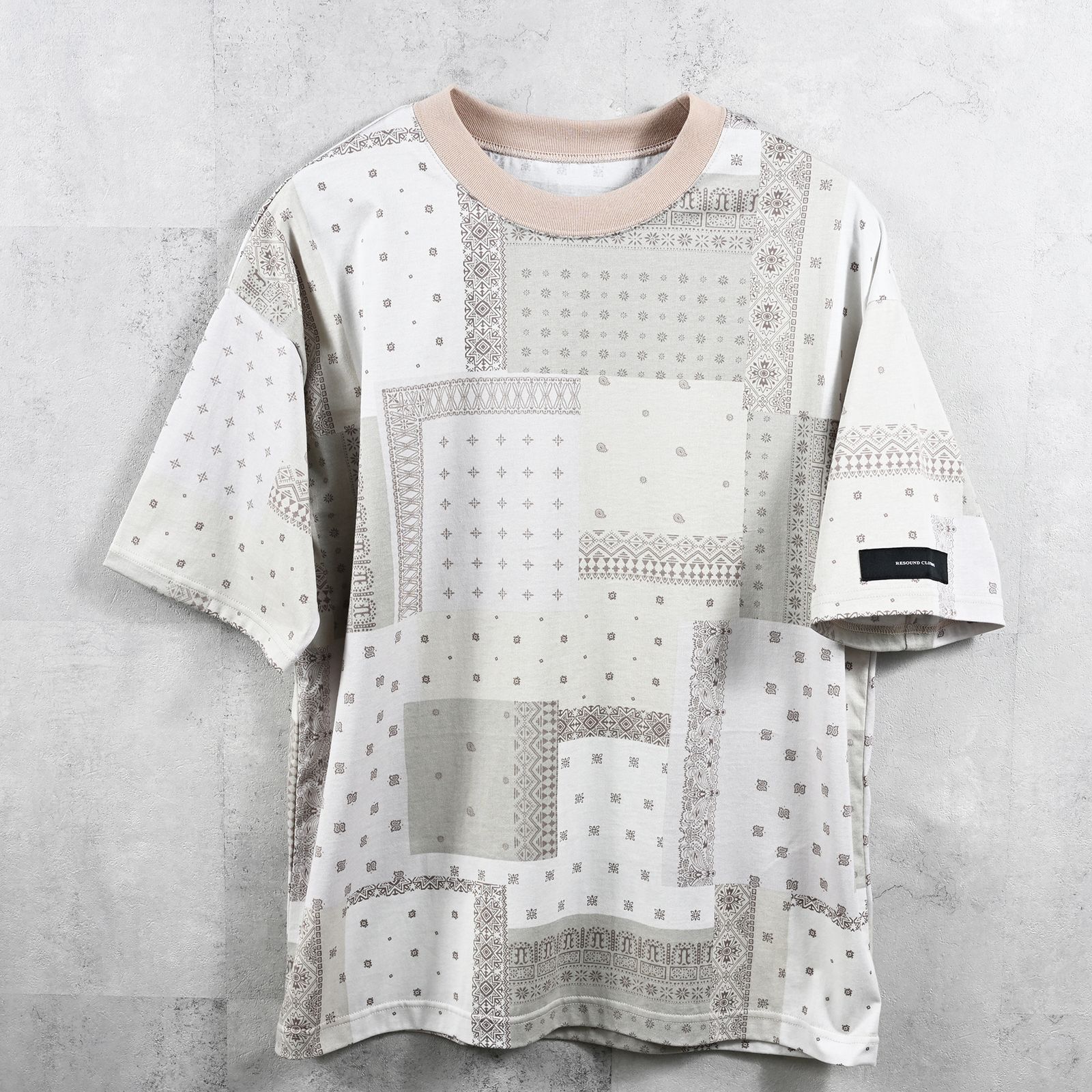 BANDANA OVER TEE / バンダナ オーバーサイズ 半袖Tシャツ ベージュ