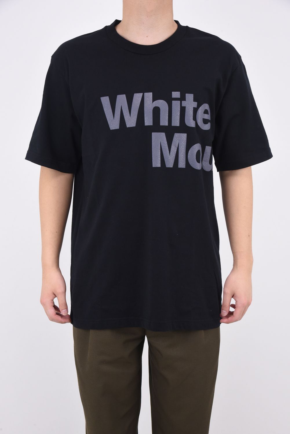 LEATHER-LIKE PRINT T-SHIRT / レザーライク プリント クルーネック Tシャツ ブラック