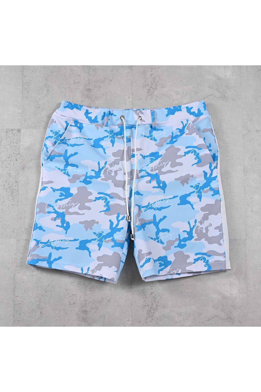 RUSH SHORTS / ラッシュガード カモフラージュ柄 ショートパンツ (サックス) (5月末入荷予定) ※オーダー締切:2月15日(日)18時