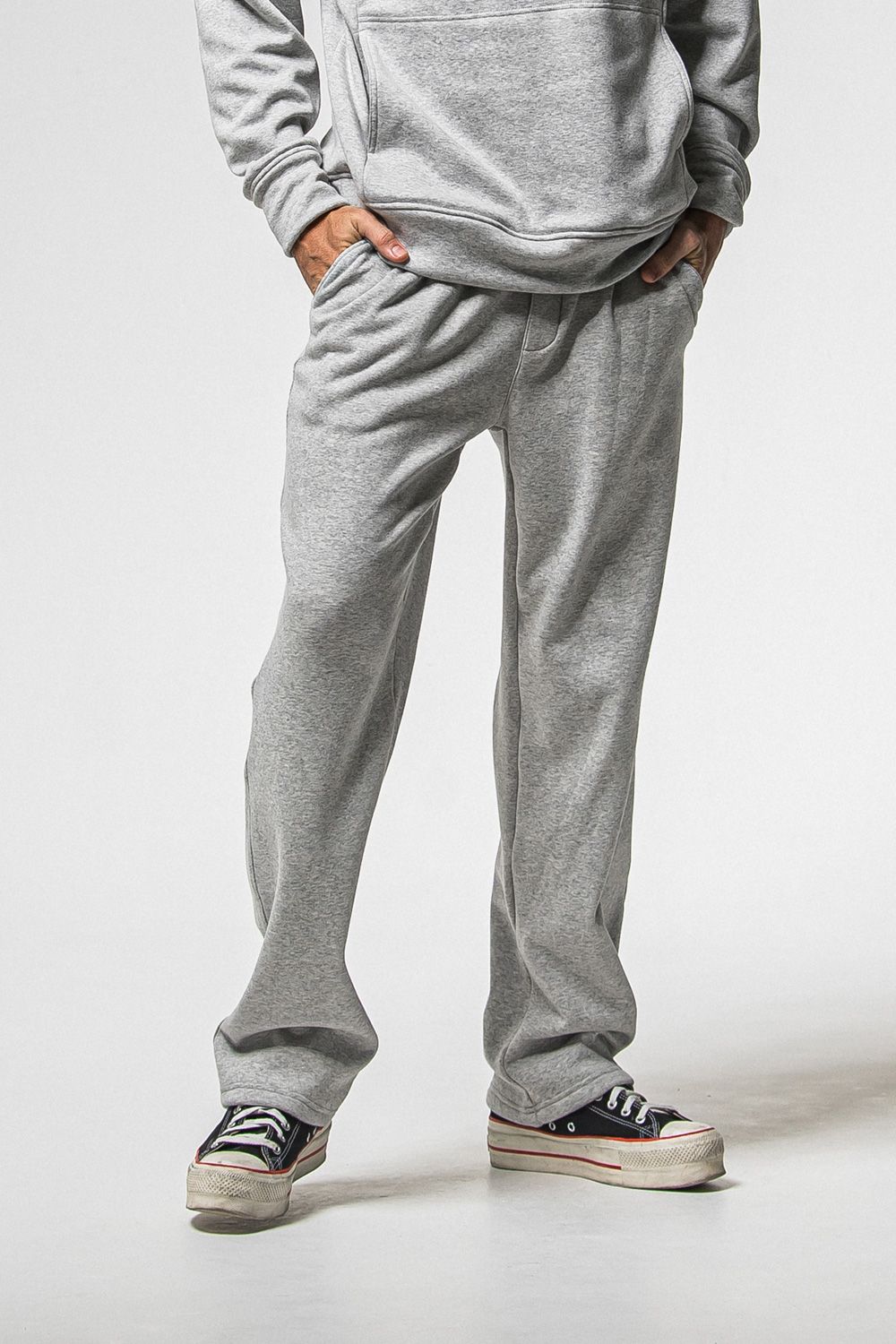 VELOURS FLEECE WIDE TUCK PANTS / 裏起毛 ベロアフリース セミワイド ワンタック イージーパンツ (グレー) (11月中旬入荷予定) ※オーダー締切：9月1日(月)18:00