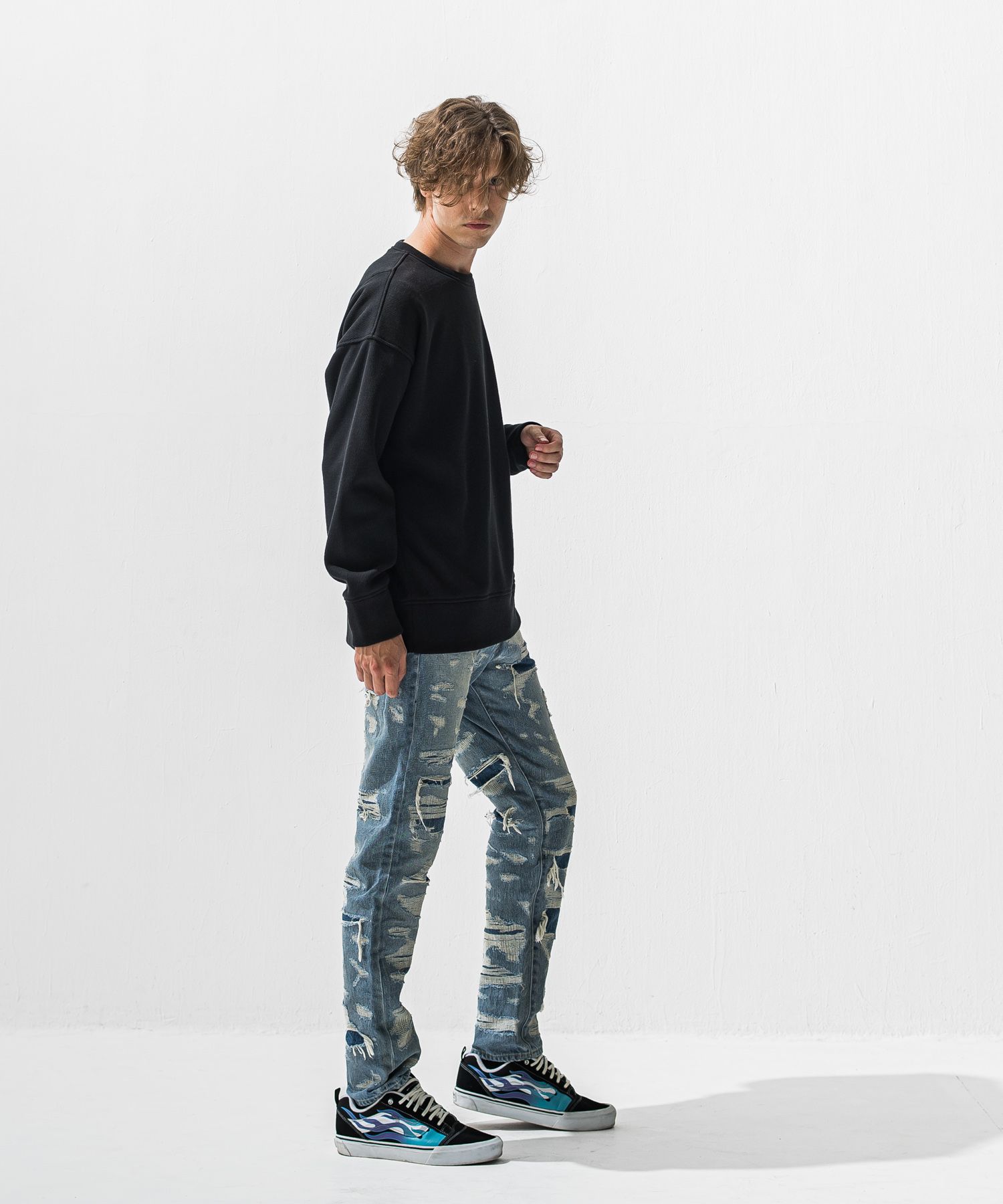 SCOTT JEANS / ライトオンス スペシャルクラッシュ ヴィンテージジーンズ (インディゴ) (12月中旬入荷予定) ※オーダー締切:9月7日(月)17時