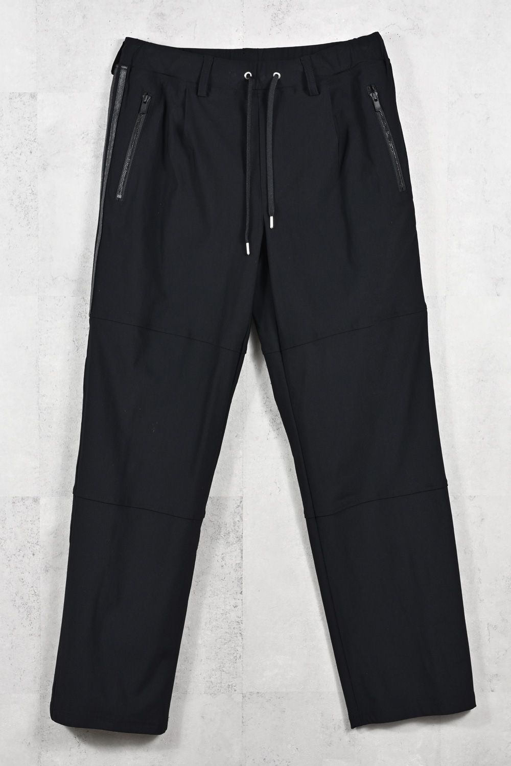 Johnson LINE WIDE PT / 360°ストレッチ ワイドシルエット ジョンソンラインパンツ (ブラック/ブラック) (1月末入荷予定)