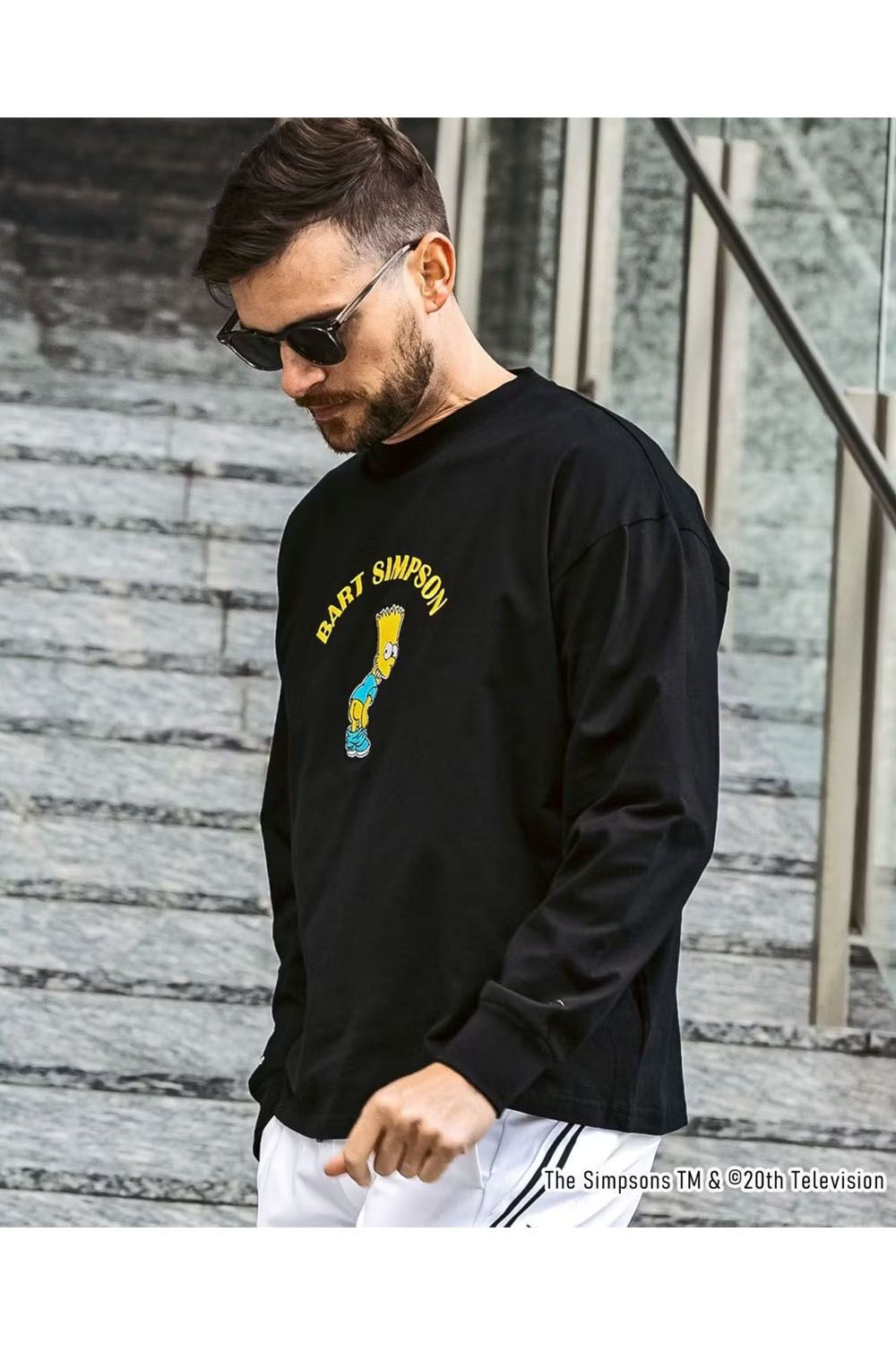 BART SIMPSON LONG T-SHIRT / シンプソンズプリント ロング Tシャツ (ブラック)