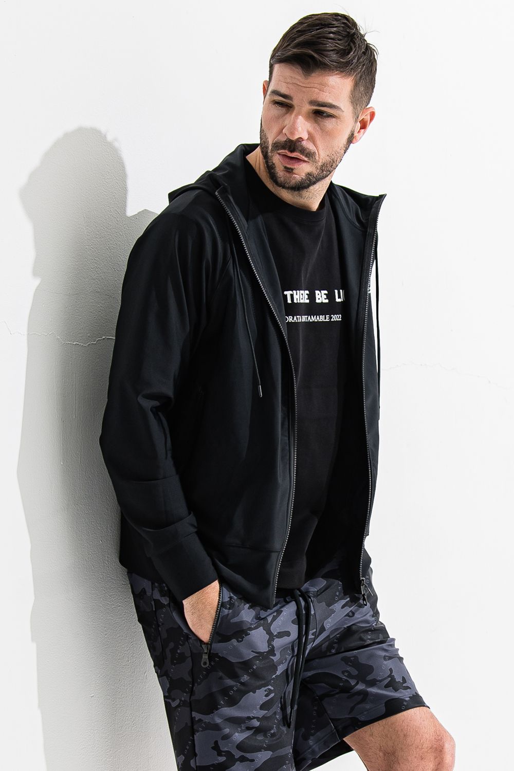 RUSH ZIP HOODIE / ラッシュガード ジップパーカー ブラック