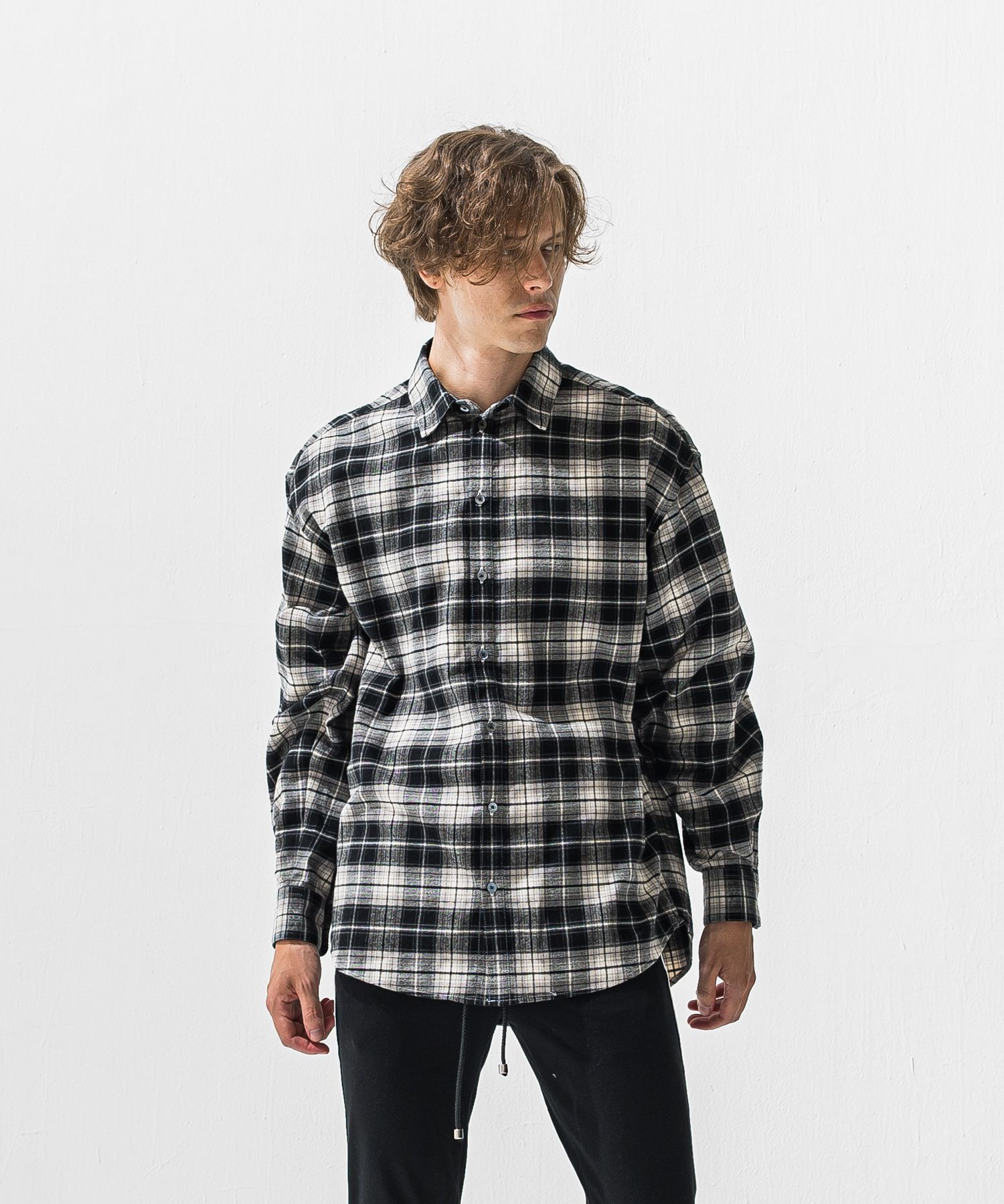 FLANNEL JACKSHIRTS  / オーガニックコットン フランネルシャツ (ブラック) (1月上旬入荷予定) ※オーダー締切:9月7日(月)17時