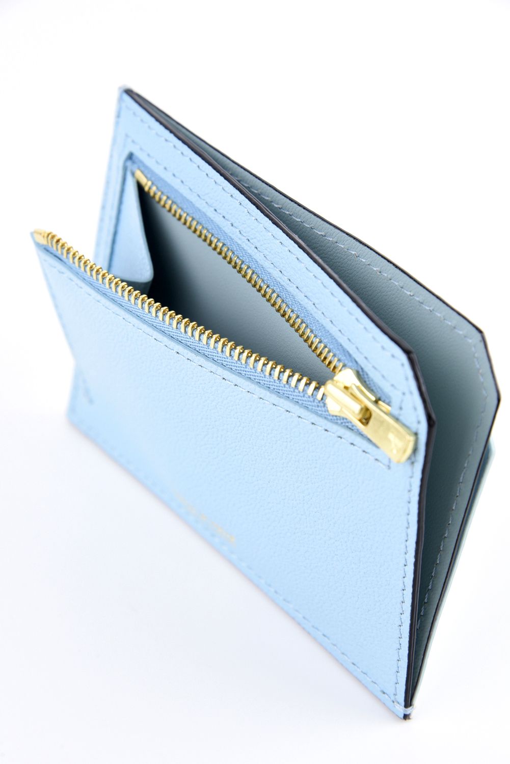 【シーズン限定カラー】【残り1点】 MINI WALLET / LA354GT3 ゴートレザー スマートミニウォレット サックス×アイスブルー×カナリーノ