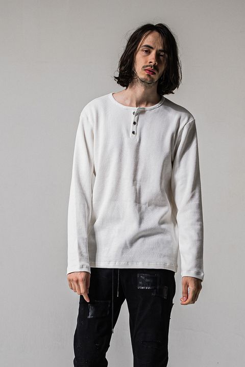 【26SS 39th】 WAFFLE HENRY TEE / ワッフル ヘンリーTシャツ (ホワイト)