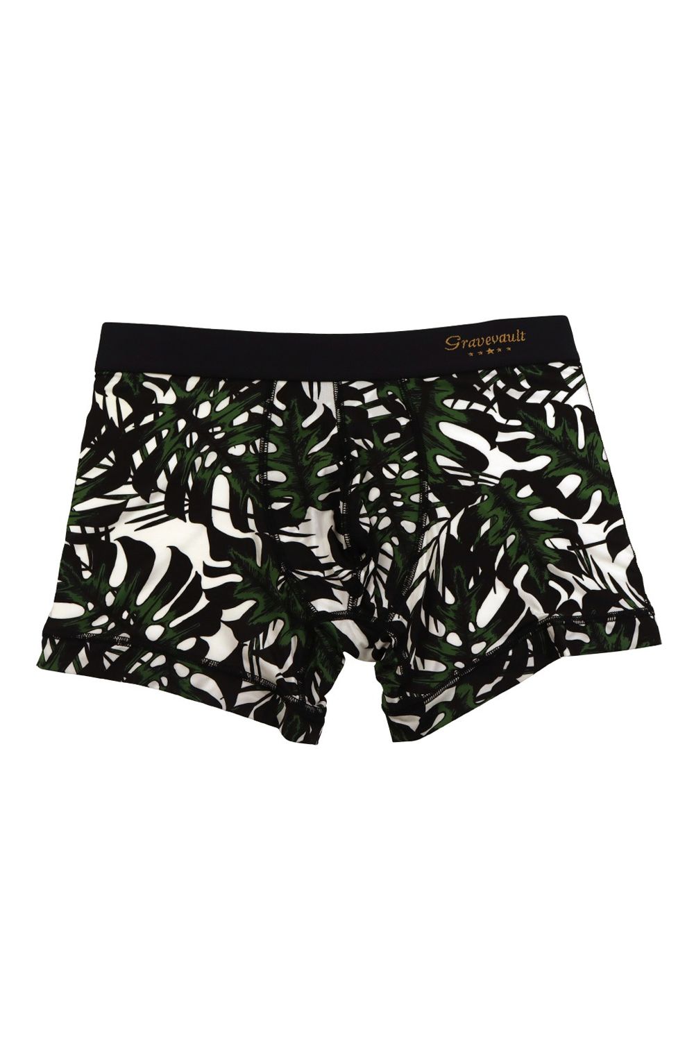 monstera leaf Short Boxer - リーフブラック