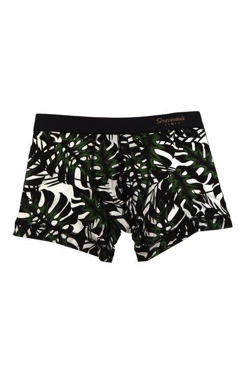 monstera leaf Short Boxer - リーフブラック