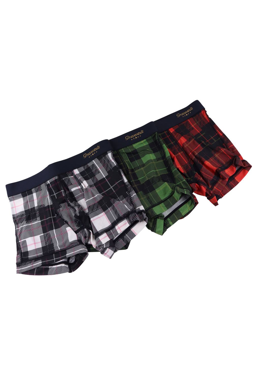 TRIBE CHECK Short Boxer - ブラック / レッド