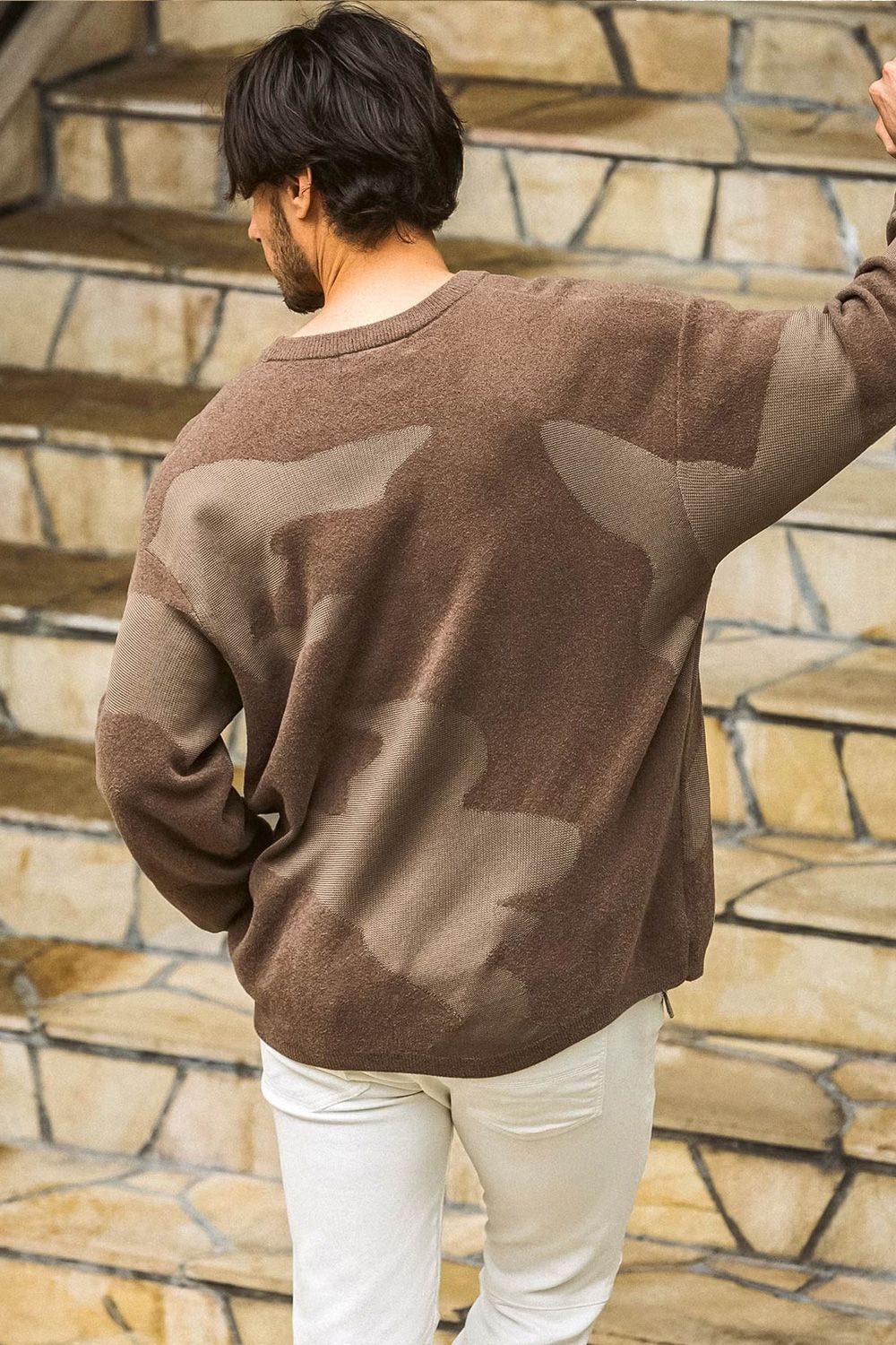【26AW】 RECOVERY TECH TONAL CAMO RELAX KNIT / リカバリーテック トーナル カモ リラックス ニット (ブラウン)