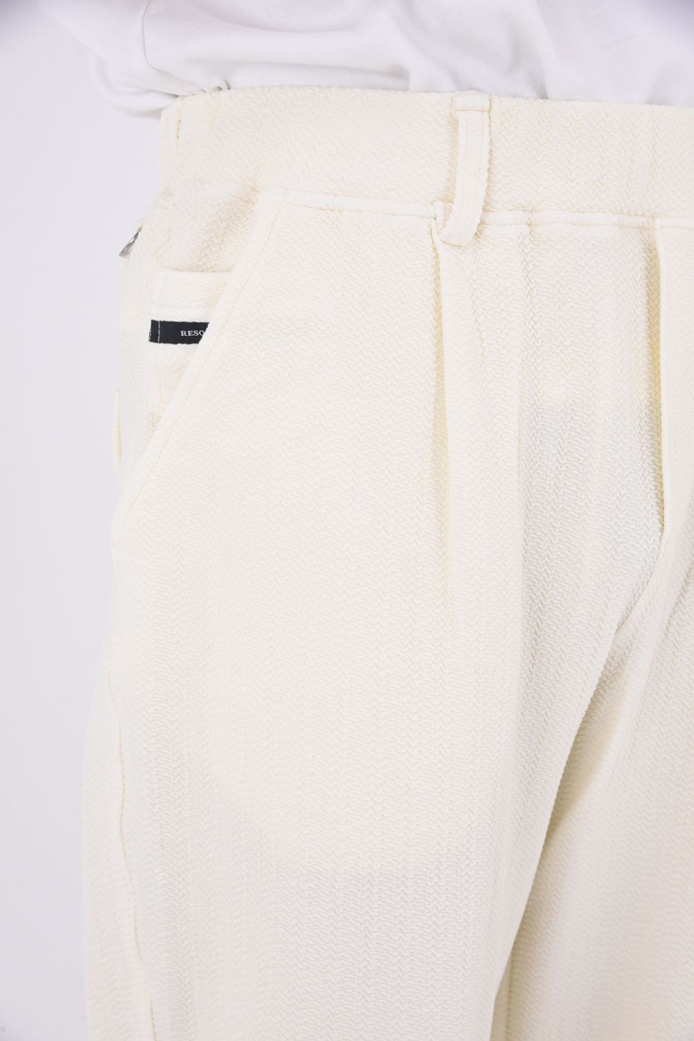 SEMI WIDE TUCK PANTS / ブリスターニット セミワイド ワンタックイージーパンツ (オフホワイト)