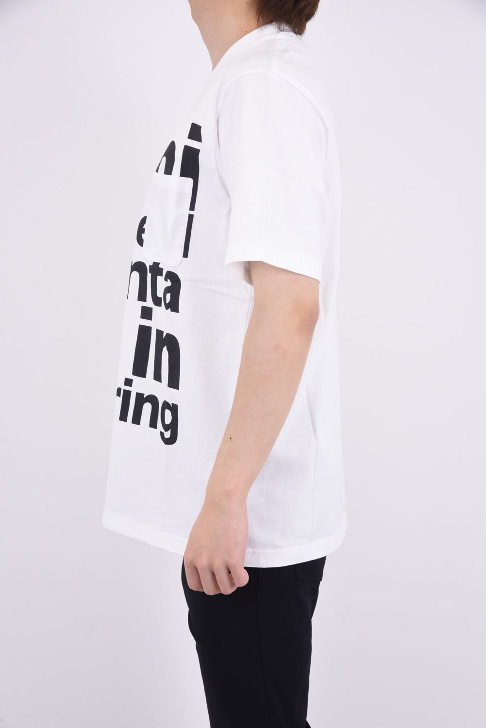 WM LINE CHANGE LOGO PRINTED T-SHIRT / チェンジ ロゴ プリント クルーネック Tシャツ ホワイト