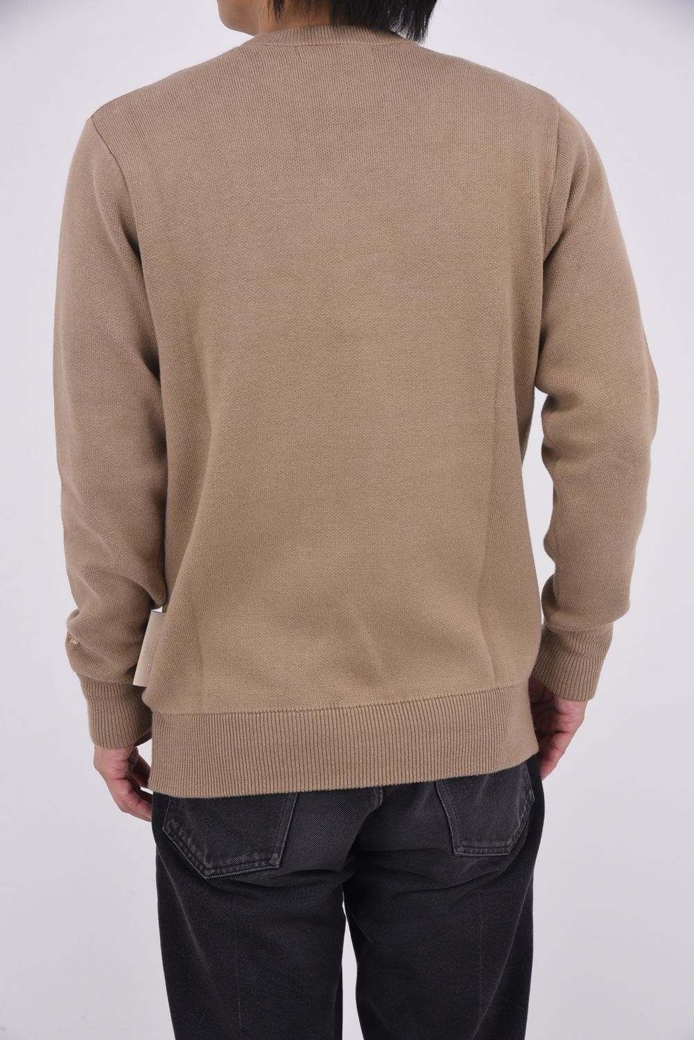 BIG PATCH BIG PIS NAME CREW NECK KNIT / ビッグパッチ ピスネーム クルーネックニット (ベージュ)
