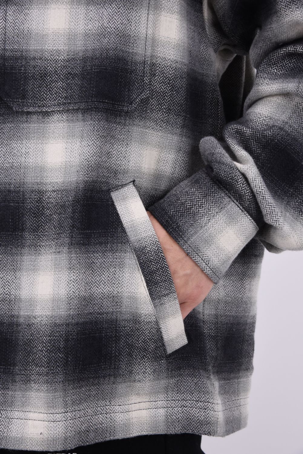 flannel check JK  / オンブレチェック ネルシャツジャケット (ブラック)