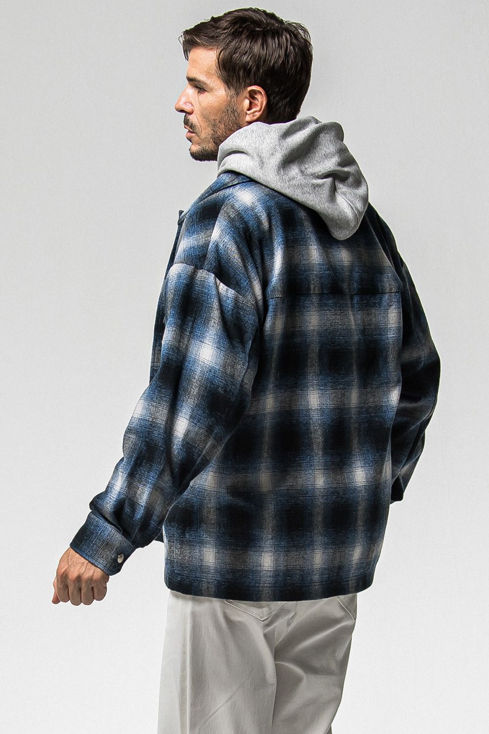 FLANNEL CHECK JK / フランネル チェック ジャケット (ブルー) (10月中旬入荷予定) ※オーダー締切：9月1日(月)18:00