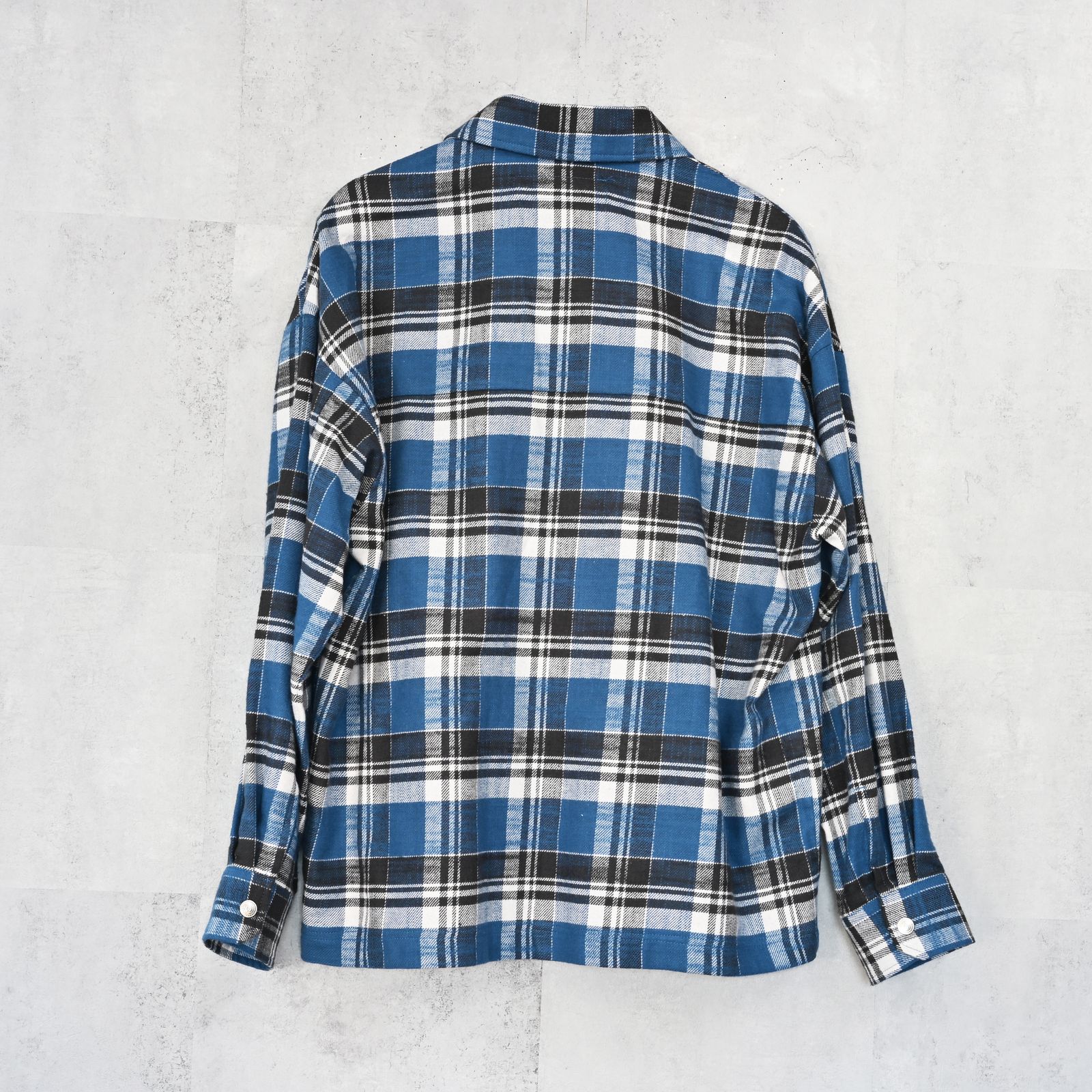 old slabl check  JK  / スラブチェック柄 オーバーサイズ ヴィンテージネルジャケット (ブルー) (12月末入荷予定) ※オーダー締切:9月7日(月)17時