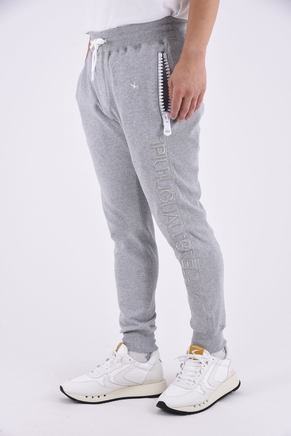 BIG ZIP VERTICAL LOGO PANTS / ビッグジップ バーティカル ロゴパンツ グレー