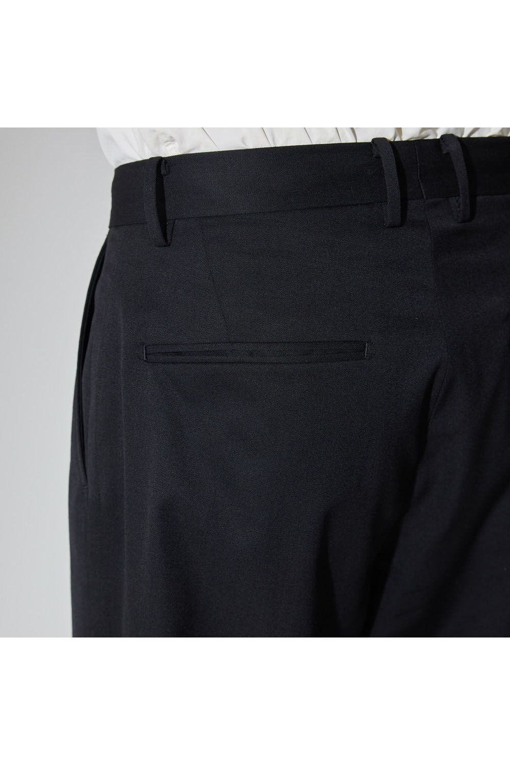 1OUT-PLEATS PANTS WOOL GABARDINE / ウールギャバジン 1アウトプリーツ パンツ ブラック