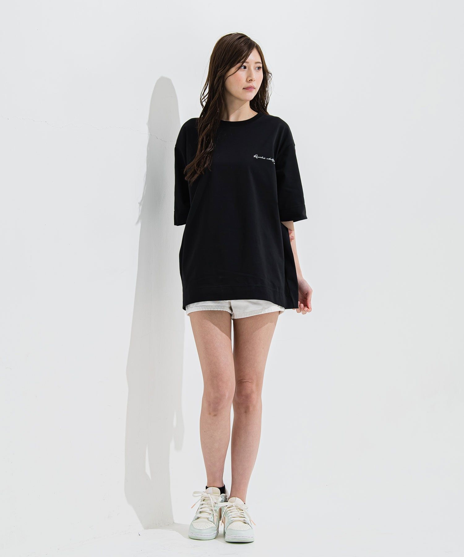 Reckless crew T / メッセージプリント 半袖Tシャツ ブラック