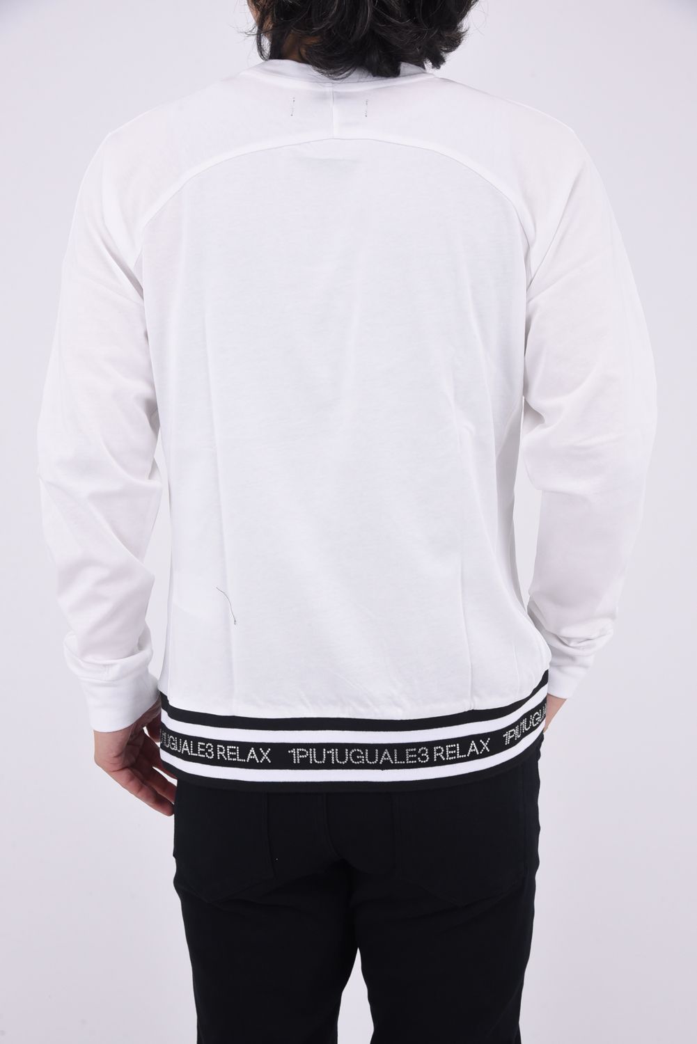 RHINESTONE HEM LONG SLEEVE / ラインストーン ヘム ロング ホワイト