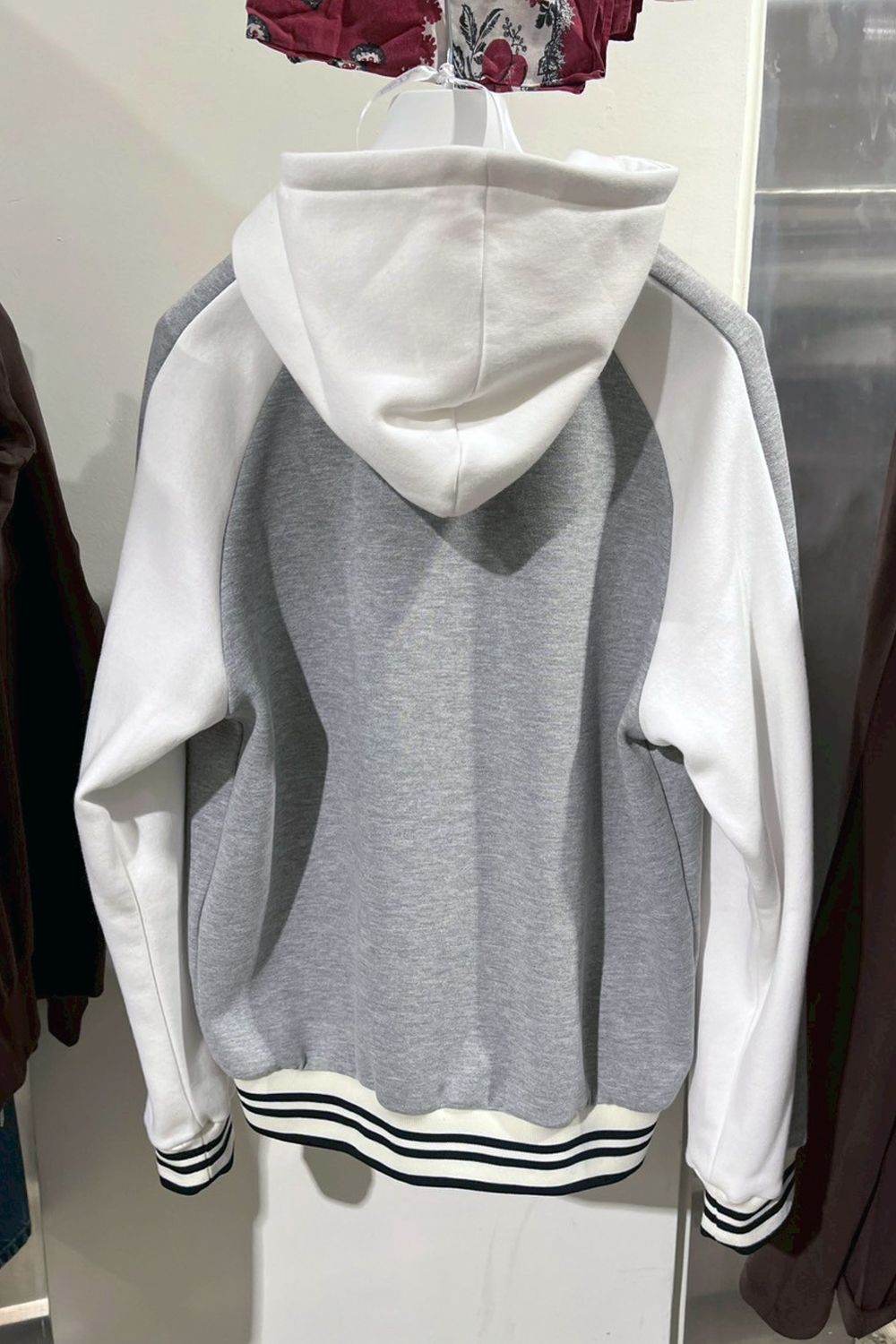 【26AW】 DREW / ツートーン サイドライン ジップアップ スウェットパーカー (グレー/ホワイト) (9月入荷予定)