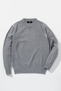 【26SS】 PARTIAL FOIL PRINT CREW KNIT / 箔プリント クルーネックニット (グレー) (2月上旬入荷予定)