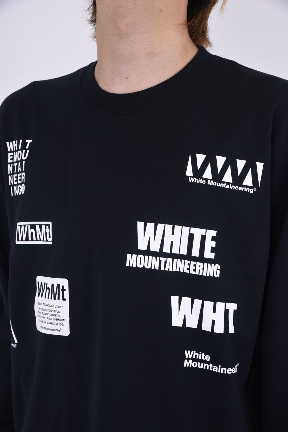 White Mountaineering - WM LOGO RANDAM PRINTED LONG SLEEVE T-SHIRT