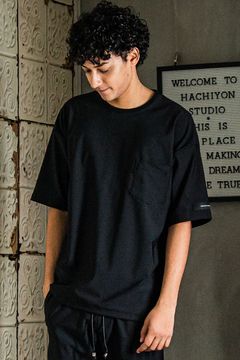 TRICOT POCKET TEE / 高機能 オーバーサイズ ポケットTシャツ ブラック