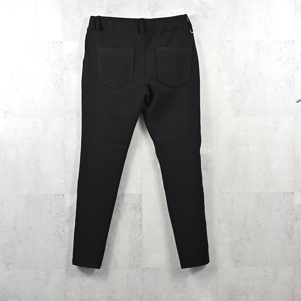 CHRIS EASY blister TUCK PANTS / ブリスターニット スラックスイージータックパンツ (ブラック)（7月下旬入荷予定）※オーダー締切:5月23日(土)17時