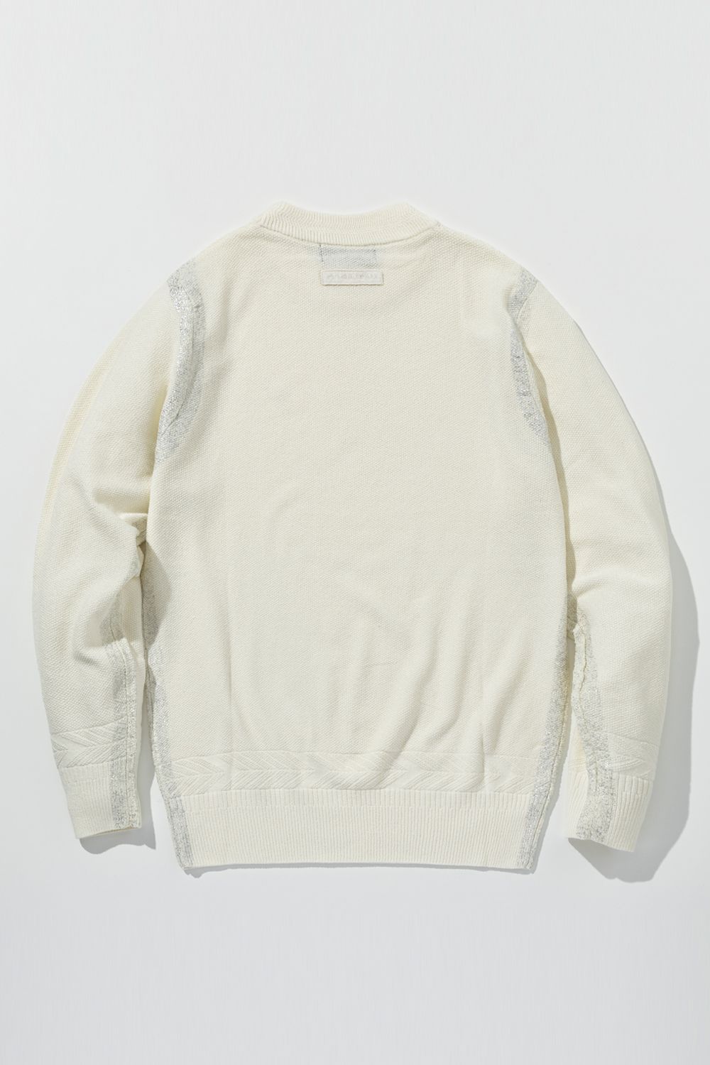 【26SS】 PARTIAL FOIL PRINT CREW KNIT / 箔プリント クルーネックニット (ホワイト) (2月上旬入荷予定)