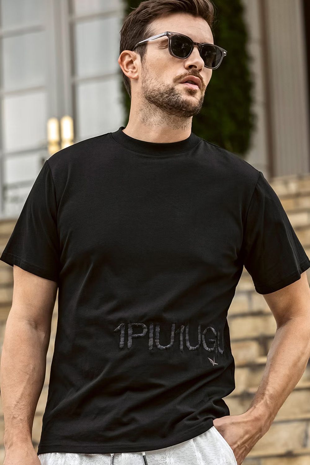 【26SS】 HAND EMBROIDERED LOGO T-SHIRT / ブランドロゴ刺繍 Tシャツ (ブラック)