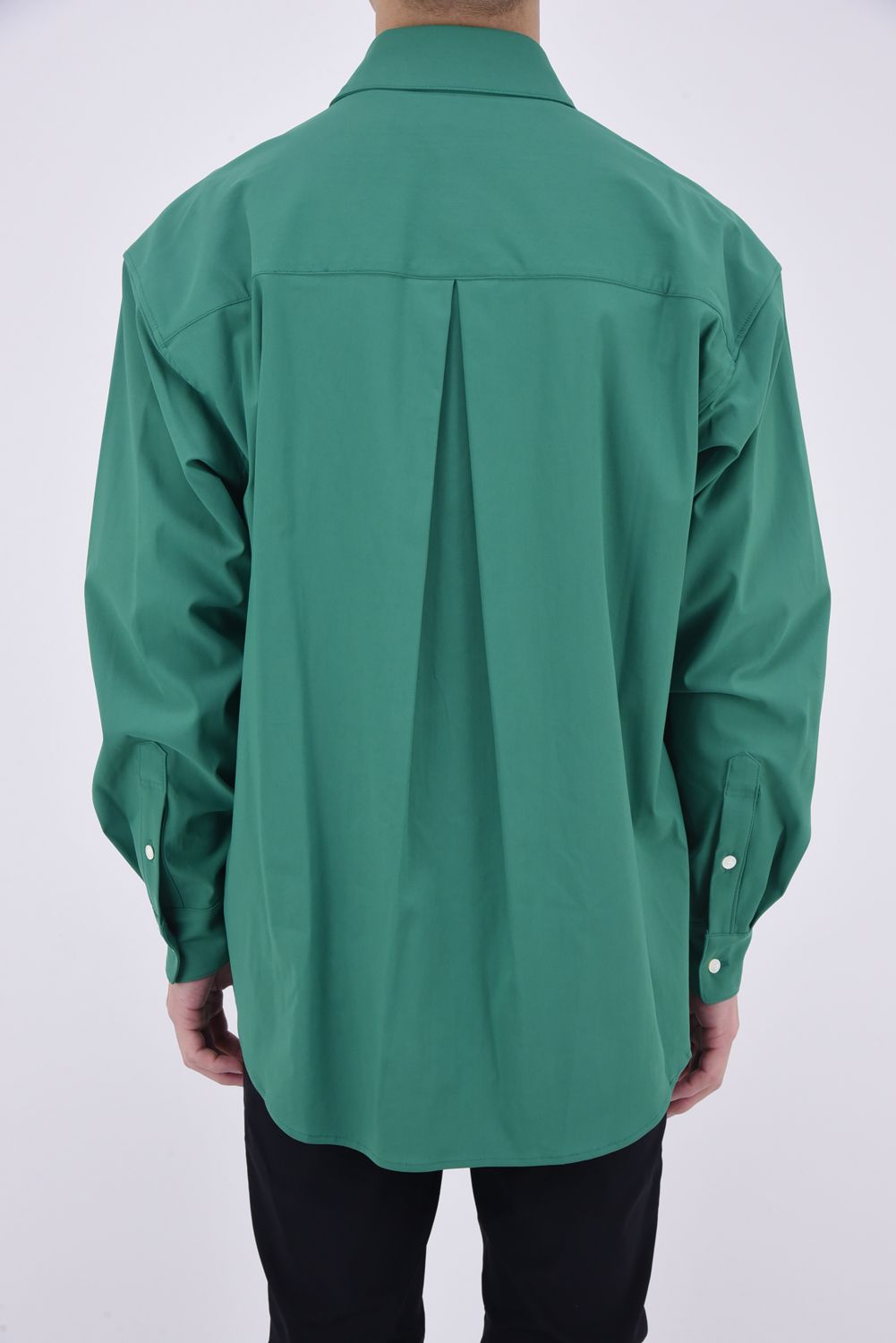 NYLON JACK SHIRTS / 【定番】 Aラインシルエット ナイロンシャツ グリーン