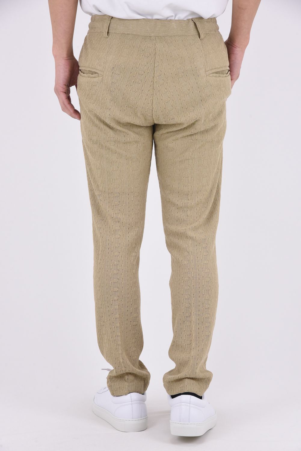 【26SS】【セットアップ】 LINEN TOUCH JACQUARD JACKET & SLACKS / リネンタッチ テーラードシングルジャケット&イージースラックス (ベージュ)