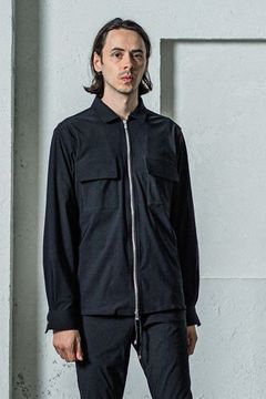 NYLON SP JK / フラップポケット ジップアップジャケットブラック
