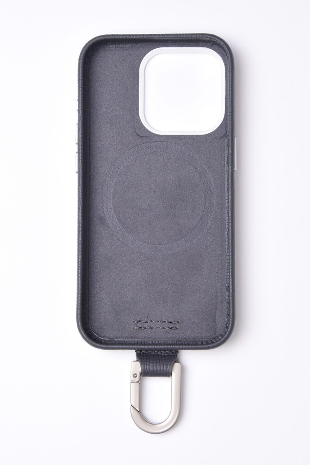 CARABINER-CASE / カラビナ付 iPhone レザーケース (グレー)