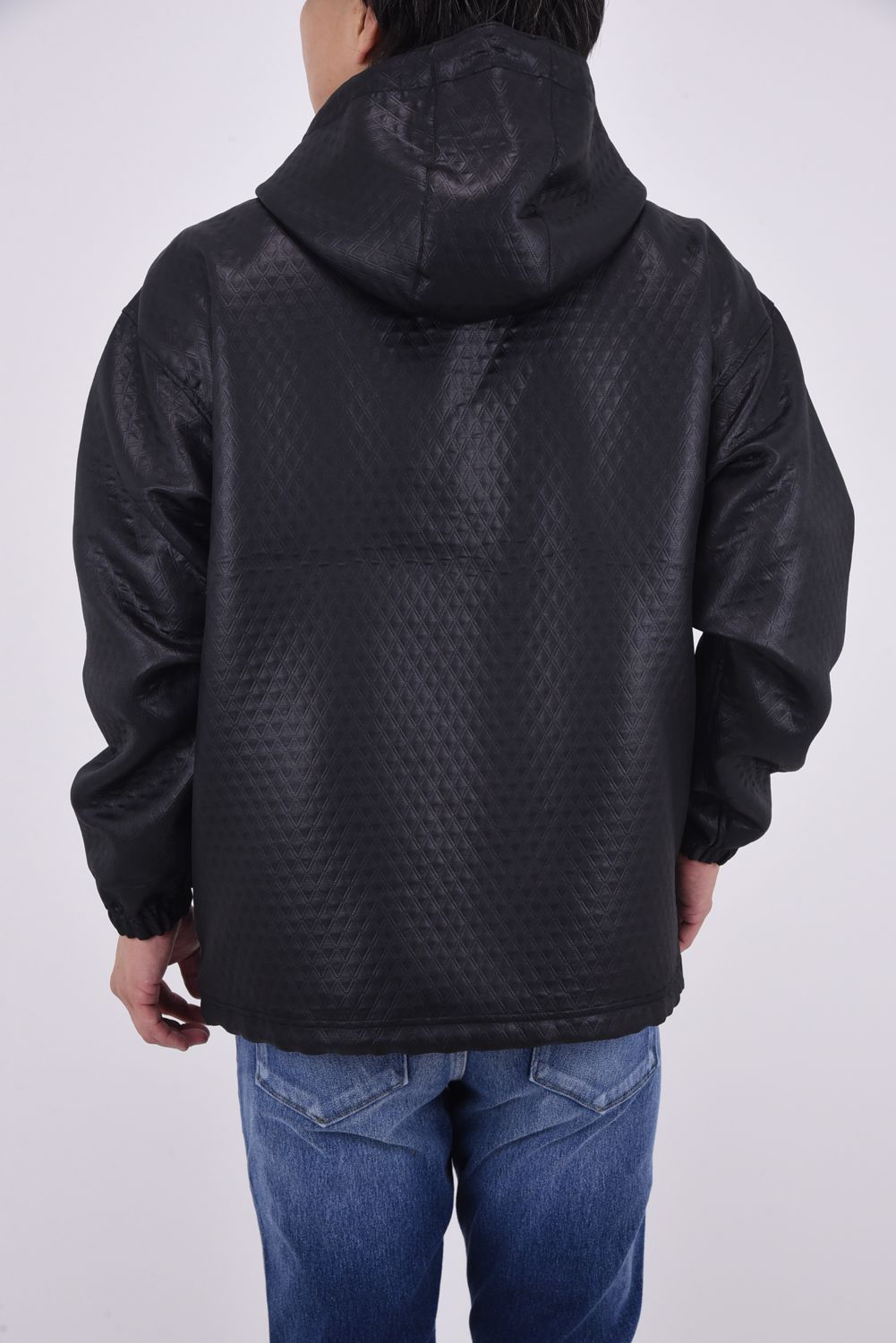 quilting coach hoodie / キルティング コーチジャケットパーカー ブラック